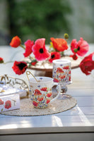 1 x RAW Customer Returns Ambiente porcelain cup approx. 400ml bone china mug for tea or coffee floral poppies and cornflowers - RRP €18.05