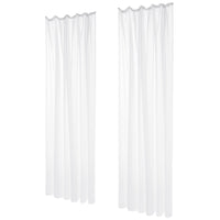 1 x RAW Customer Returns Deconovo curtains living room voile curtains with ruffle tape for rail system white 245 x 140 cm set of 2 - RRP €20.95