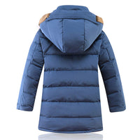 1 x RAW Customer Returns MEYOCEYO Winter jacket children s down jacket boys winter coat thick down coat warm long winter parka with hood navy blue 160 - RRP €67.22