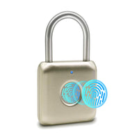 1 x RAW Customer Returns Fingerprint Padlock, eLinkSmart Small Padlock Biometrics Keyless Lock for Locker Gym School Cabinets Suitcase Toolbox Suitcase Gold  - RRP €21.8