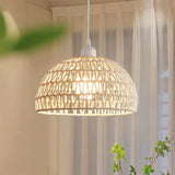 1 x RAW Customer Returns Comely rattan pendant light, boho hanging lamp dining room with E27 lamp holder, hand-woven rattan lampshade, suitable for bedroom, living room, hallway, kitchen, white - RRP €39.31