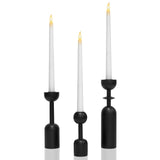 12 x Brand New FAEFTY Wooden Candle Holder Set of 3 6 Pieces LED Electric Candle, Candle Holder Black Candle Holder Stick Candles for Dining Table, Living Room, Bedroom - RRP €241.92