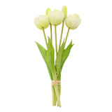 17 x Brand New MIJOMA Artificial Tulips, Artificial Flowers, Real Touch, Table Decoration 5 pieces - length 28 cm, white  - RRP €279.65