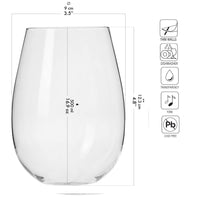 1 x RAW Customer Returns Krosno Large White Stemless Wine Glasses Set of 6 500 ML Harmony Collection Perfect for home, restaurants and parties Dishwasher safe - RRP €28.99