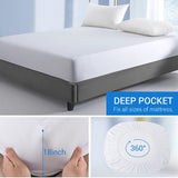 1 x RAW Customer Returns Luxear fitted sheet 100x200cm cooling, waterproof mattress protector Arc-Chill Q-Max 0.43 cooling fibers, fitted sheet anti-mite for allergy sufferers baby, mattress protector mattress topper, white - RRP €33.54