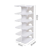 1 x RAW Customer Returns Souarts DIY Shoe Rack Narrow Wide Boots Shoes Slippers Standing Shelf Shoe Cabinet Shoe Racks Organizer for Closet Hallway Bedroom Entrance Bedroom White, 24 x 26.8 x 63 cm  - RRP €29.23