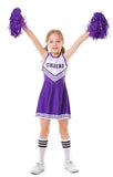 1 x RAW Customer Returns LOLANTA Children s Cheerleader Costume, Girls Cheerleading Outfit with Pompoms 8-9 Years, Purple, Day 140  - RRP €34.32