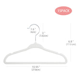 1 x RAW Customer Returns ManGotree Baby Velvet Clothes Hangers for Infants and Toddlers, 27.8 cm Children Size, 360 Degree Rotatable, Ultra Thin and Non-Slip Design, Pack of 15 White  - RRP €11.95