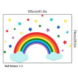 2 x Brand New 2pcs Rainbow Baby Wall Sticker Children s Room Wall Stickers, Children s Room Wallpaper for Boys Bedroom Nursery 105x74cm  - RRP €45.6