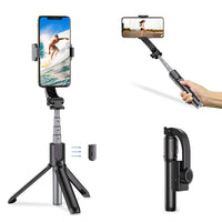 1 x RAW Customer Returns Apexel 1-Axis Foldable Portable Selfie Stick with 10m Wireless Control, Anti-Shake Tripod, Auto Balance Gimbal Stabilizer, Best Travel Choice for iOS Android Smartphone Photography. - RRP €33.9