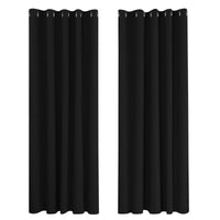 1 x RAW Customer Returns Deconovo Blcikdicht blackout curtains with eyelets, thermal curtain, cold protection, 229x168 cm height x width , black, set of 2 - RRP €48.95