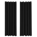 1 x RAW Customer Returns Deconovo Blcikdicht blackout curtains with eyelets, thermal curtain, cold protection, 229x168 cm height x width , black, set of 2 - RRP €48.95