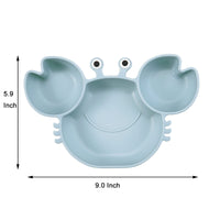 1 x RAW Customer Returns PandaEar 2-piece divided children s plate with suction cup and baby spoon, baby plate non-slip BPA free children s tableware set, silicone plate baby suction cup BLW plate divided learning plate, crab - RRP €15.95