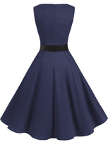 1 x RAW Customer Returns Gardenwed Women s 1950s Vintage Cocktail Dress Rockabilly Retro Swing Dress Pleated Skirt Navy XL - RRP €38.95