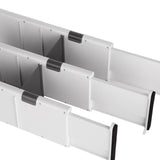 1 x RAW Customer Returns MIVIDE Pack of 6 drawer dividers adjustable 28 44 cm, plastic drawer dividers adjustable kitchen, drawer dividers 10 cm high for kitchen, bedroom, bathroom, office, chest of drawers - RRP €30.99