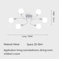 1 x RAW Customer Returns niuniaj Industrial Living Room Chandelier, 6 Lights Vintage Ceiling Light E27, White Ceiling Lamp, Sputnik Ceiling Light for Bedroom, Living Room, Kitchen. Diameter 70CM Without Bulb  - RRP €41.99