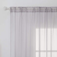 1 x RAW Customer Returns MIULEE Voile Curtain Transparent Curtain Made of Voile Plain Rod Pocket Transparent Living Room Airy Decorative Curtain for Bedroom Set of 2 215 x 140cm H x W , Rod Pocket Grayish Lilac - RRP €21.99