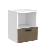 1 x RAW Customer Returns Home Glow Nightstand, Drawer, Nightstand, 1 Drawer, Metal Rails, Sonoma Color - RRP €34.72