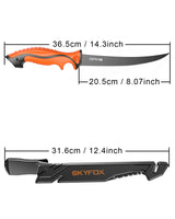 1 x RAW Customer Returns SkyFox Fish Knife Fishing and Filleting Knife Fish Blade 18 cm, G4416 German Stainless Steel Chef s Knife, Fishing Knife Very Sharp, Hunting Knife Including Protective ABS Whetstone Sheath - RRP €31.04