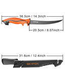 1 x RAW Customer Returns SkyFox Fish Knife Fishing and Filleting Knife Fish Blade 18 cm, G4416 German Stainless Steel Chef s Knife, Fishing Knife Very Sharp, Hunting Knife Including Protective ABS Whetstone Sheath - RRP €31.04