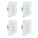 1 x RAW Customer Returns Alexa roller shutter switch, WLAN roller shutter switch, smart blinds switch with touch panel compatible with Alexa and Google Home, APP controllable and timer function, 4 pack - RRP €82.43