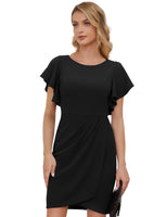 1 x RAW Customer Returns DRESSTELLS Women s Elegant Pencil Dress Vintage Retro Cocktail Dress Wedding Short Sleeve Rockabilly Dress Sheath Dress Black M - RRP €30.24