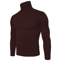 1 x Brand New CELANDA Men s Knitted Jumper Stand-Up Collar Turtleneck Sweater Slim Fit Turtleneck Pullover Warm Knitted Jumper Red Coffee Size 3XL Label Size 4XL - RRP €27.6