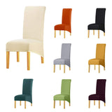 1 x Brand New KELUINA Solid Fabric Stretch XL High Back Chair Covers for Dining Room, Spandex Large Dining Room Chair Slipcovers for Home Living Restaurant Hotel Cream Color,Set of 6  - RRP €41.89