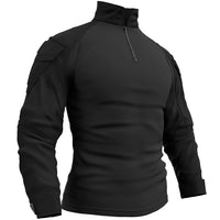 1 x RAW Customer Returns Memoryee Men s Military Tactical Army Combat Long Sleeve Shirt Slim Fit T-Shirt with 1 4 Zip and Pockets Black XL - RRP €37.3