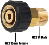 1 x RAW Customer Returns Stone Banks Brass Pressure Washer Coupling, M22 15mm Female Thread to M22 14mm Male Thread Quick Connector Pressure Washer Adapter Accessories Parts Fits - RRP €10.99