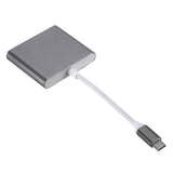 1 x RAW Customer Returns Alnicov USB Type C 3 IN 1 Male to HDMI VGA Type C Female USB 3.1 Hub Adapter 4K for Laptop S8 S9 Projector Monitor Grey  - RRP €20.42