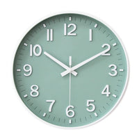 1 x RAW Customer Returns HZDHCLH 30cm Silent Wall Clock Creeping Second with Arabic Numerals without Ticking for Decoration Living Room, Kitchen, Office, Bedroom Green  - RRP €22.99