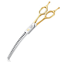 1 x RAW Customer Returns JASON 7.5 inch curved chunker scissors for dogs 19 teeth professional downward curved thinning scissors made of Japanese 440C stainless steel dog scissors with symmetrical handle - RRP €41.26