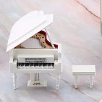 1 x RAW Customer Returns Miniature Piano, Delicate Wooden Mini Musical Instrument Ornament with Bench and Case, Perfect Gift for Kids or Musician Friends - RRP €26.44