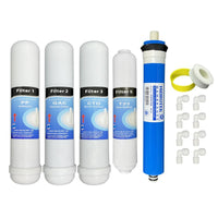 1 x RAW Customer Returns Depurtek - 50GPD Reverse Osmosis Membrane Kit and Filters High Performance Compatibility HIDROBOX HIDROSALUD Hydrotek NT02 N02T Includes Teflon Roll Thread Elbows, 4 Units, Carbon - RRP €44.0