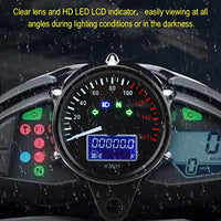 1 x RAW Customer Returns Motorcycle Speedometer, Universal Plastic Digital Motorcycle Speedometer LED LCD KMH Tachometer160KMH DC12V - RRP €31.74