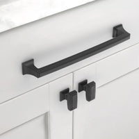 1 x RAW Customer Returns Amerdeco 6 pieces furniture handles black 192 mm hole spacing drawer handles for kitchen cabinets cupboard handles drawer handles door handles for kitchen cabinets wardrobe  - RRP €26.14