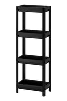 1 x RAW Customer Returns Generic Vesken shelf for bathroom, bathroom shelf, kitchen, office, school, 4 levels 36x23x100 cm black  - RRP €22.18