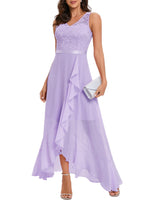 1 x RAW Customer Returns Meetjen Graduation Dress Women Lace Dress Elegant Mullet Cocktail Dress Sleeveless Evening Dress Chiffon Bridesmaid Dress Lavender Color XL - RRP €55.45