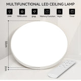 1 x RAW Customer Returns CANMEIJIA LED Ceiling Light Modern Dimmable Bedroom Ceiling Light, Chandelier with Remote Control, Bathroom Lamp, 24W, 3000-6500K, IP44 - RRP €26.99