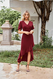 1 x RAW Customer Returns GRACE KARIN Women s Cocktail Dress Elegant for Wedding Plain Wedding Guest Bridesmaid Dresses Red Wine L - RRP €28.22