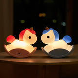 2 x Brand New URAQT Silicone Night Light Children, 7 Colors Chick LED Bedside Lamp USB Charging and 3 Gear Timing Function Kawaii Night Light Baby with Touch Switch and Remote Control Silicone Night Light - RRP €40.8