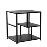 1 x RAW Customer Returns APICIZON side table, coffee table 56 40 53 cm, living room table sofa table with 3 levels, bedside table with steel frame for living room, bedroom, office, black, AP-BT2205 - RRP €53.44