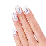 50 x Brand New Glamsy nail foil, Like a Virgin , white with glitter pattern nail wraps, long-lasting, 24 self-adhesive ultra-thin nail foils in different sizes - RRP €599.5