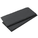 1 x RAW Customer Returns ZOENHOU 8 pieces 25 x 12 cm rectangular slate plate, slate plate serving plate, slate table coaster, slate plate coaster for buffet, sushi, cheese, serving, black - RRP €29.83