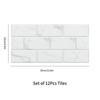 1 x RAW Customer Returns Fantasnight, White Tile Stickers, Waterproof Tile Look Adhesive Tiles, Self-Adhesive Tile Film Kitchen Backsplash for Kitchen Bathroom 30 x 15 cm, 12 Pieces - RRP €14.99