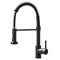 1 x RAW Customer Returns Hbronzeshower kitchen faucet with pull-out shower, 360 swivel kitchen faucet, single lever sink faucet, high pressure stainless steel kitchen faucet, black - RRP €41.18