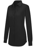 1 x RAW Customer Returns Tapata Women s Button Down Shirts Classic Fit Long Sleeve Blouses Stretch Tops for Work Business Casual Dressy Black XX-Large - RRP €33.26