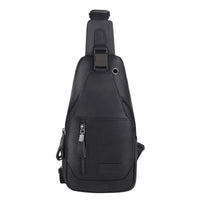 1 x RAW Customer Returns Leathario Men s Chest Bag Leather Sling Bag Crossbody Bag Chest Bag Shoulder Backpack Sling Backpack for Leisure Outdoor Sports Travel Hiking School Black - RRP €39.99