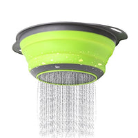 1 x RAW Customer Returns Philiwin 3 Piece Collapsible Kitchen Strainer Set, Two 1.9 Liter Strainers and One 3.8 Liter Strainer, Ideal for Draining Pasta, Vegetables, Fruits Green, Blue, Purple  - RRP €16.13